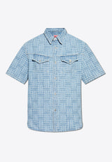 Weave Pattern Denim Shirt
