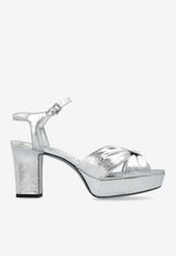 Jimmy Choo Heloise 80 Metallic Leather Platform Sandals Silver HELOISE 80 BYK-SILVER