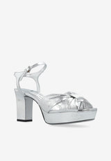 Jimmy Choo Heloise 80 Metallic Leather Platform Sandals Silver HELOISE 80 BYK-SILVER