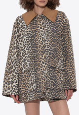 Leopard Print Buttoned Jacket