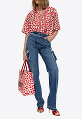 قميص ستروبيري غاردن من الحرير