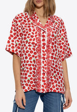 قميص ستروبيري غاردن من الحرير