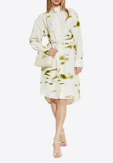 فستان قصير بقَصة قميص بنقشة بلوسوم