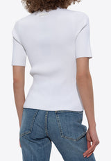 توب مُضلع بياقة عالية