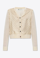 Tory Burch Cardigan with monogram Beige 169569 0-960
