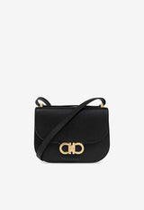 Ferragamo Double Gancini Crossbody Bag 219867 DOUBLE G FL 781033-NERO