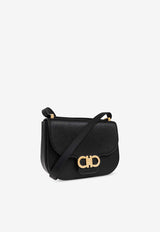 Ferragamo Double Gancini Crossbody Bag 219867 DOUBLE G FL 781033-NERO