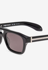 Engraved Logo Aviator Sunglasses