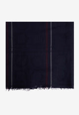 Ferragamo Tartan Jacquard Cashmere-Blend Scarf Blue 520130 ST 4GANCI 779411 NEW NAVY