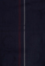Ferragamo Tartan Jacquard Cashmere-Blend Scarf Blue 520130 ST 4GANCI 779411 NEW NAVY