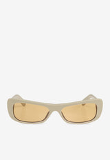 Jacquemus Capri Rectangular Sunglasses Yellow JAC55 0-C7SUN