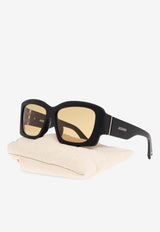 Jacquemus Logo Print Square Sunglasses Yellow JAC60 0-C5SUN