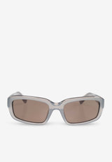 Jacquemus The Marino Rectangular Sunglasses Gray JAC64 0-C4SUN