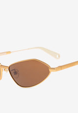 Jacquemus Engraved Logo Cat-Eye Sunglasses Brown JAC68 0-C1SUN