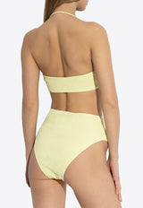 Smocked High-Rise Bikini Bottom