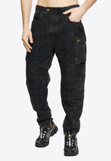 Balmain Cargo style jeans Black EH1MH190 DE40-0PC