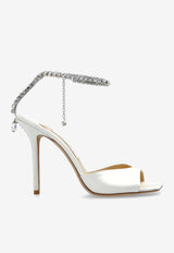 Jimmy Choo Saeda 100 Satin Sandals Ivory SAEDA SANDAL 100 BBD-IVORY CRYSTAL