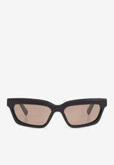 Jacquemus Logo Print Square Sunglasses Gray JAC68 0-C2SUN