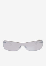 Jacquemus Mirada Shield Sunglasses Gray JAC69 0-C3SUN