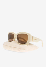 Jacquemus Metal Logo Square Sunglasses Brown JAC60 0-C2SUN