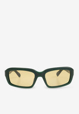 Jacquemus Marino Rectangular Sunglasses Green JAC64 0-C2SUN