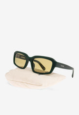 Jacquemus Marino Rectangular Sunglasses Green JAC64 0-C2SUN