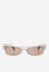 Jacquemus Capri Rectangular Sunglasses Silver JAC55 0-C6SUN
