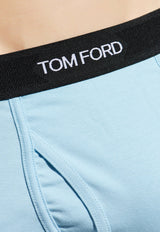 Tom Ford Logo Jacquard Stretch Boxer Briefs Light Blue T4LC31040 0-444
