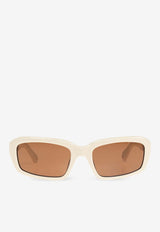 Jacquemus Gala Square Sunglasses Brown JAC64 0-C3SUN