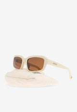 Jacquemus Gala Square Sunglasses Brown JAC64 0-C3SUN