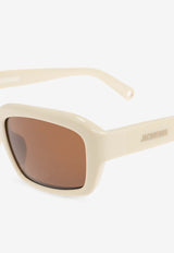 Jacquemus Gala Square Sunglasses Brown JAC64 0-C3SUN