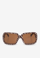 Jacquemus Cabana Square Sunglasses Brown JAC86 0-C4SUN