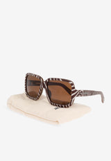 Jacquemus Cabana Square Sunglasses Brown JAC86 0-C4SUN