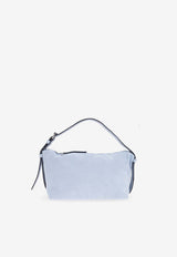 Moschino Suede Shoulder Bag Light Blue MC4185PP1M OF0-70A