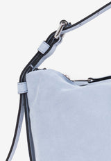 Moschino Suede Shoulder Bag Light Blue MC4185PP1M OF0-70A