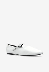 Tory Burch Mary-Jane Leather Ballet Flats White 164682 0-100