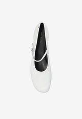 Tory Burch Mary-Jane Leather Ballet Flats White 164682 0-100
