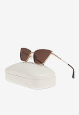 Alexander McQueen T-bar Cat-Eye Sunglasses Brown 821690 I3330-7024