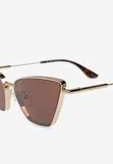 Alexander McQueen T-bar Cat-Eye Sunglasses Brown 821690 I3330-7024
