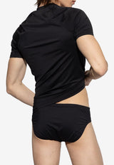 Balmain Logo Patch Crewneck T-shirt Black BWM351560 0-001