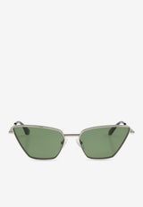 Alexander McQueen T-bar Cat-Eye Sunglasses Green 821690 I3330-1684