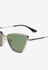 Alexander McQueen T-bar Cat-Eye Sunglasses Green 821690 I3330-1684