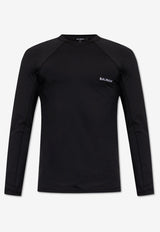 Balmain Logo Long-Sleeved Rashguard Black BWM021570 0-001