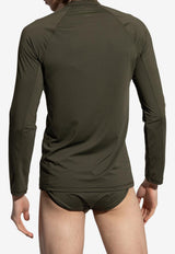 Balmain Logo Long-Sleeved Rashguard Khaki BWM021560 0-310