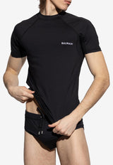 Balmain Embroidered Logo T-shirt Black BWM351570 0-001