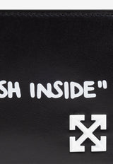 Off-White Foldable Printed Leather Wallet Black OMNC098C99 LEA001-1001