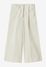 Girls Pinstriped Straight-Leg Pants