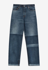 Gucci Two-Tone Wide-Leg Jeans Blue 816478XDC7X/Q_GUC-4681