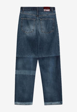 Gucci Two-Tone Wide-Leg Jeans Blue 816478XDC7X/Q_GUC-4681