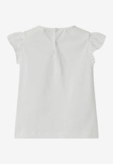 Girls Logo-Embroidery Short-Sleeved Top